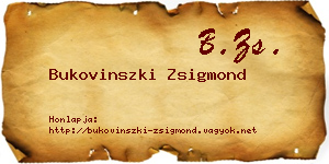 Bukovinszki Zsigmond névjegykártya
